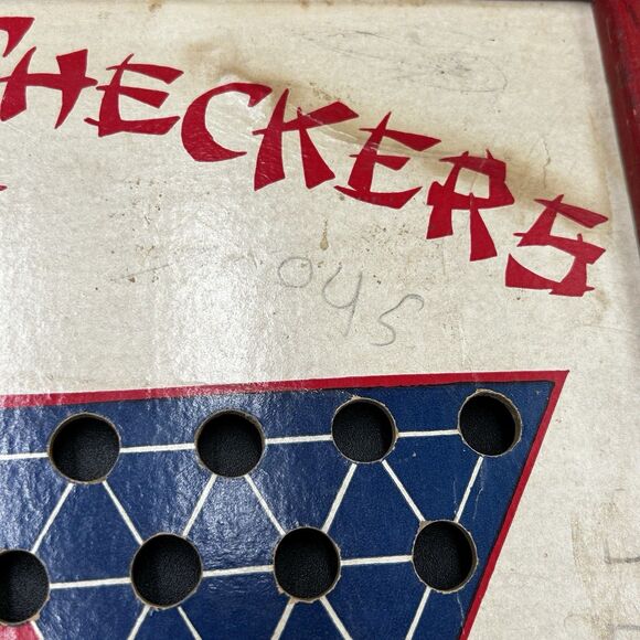 VTG Hop Ching Checkers Wood Frame Game Board J PRESSMAN Game Room Decor Wall Art - Picture 5 of 7